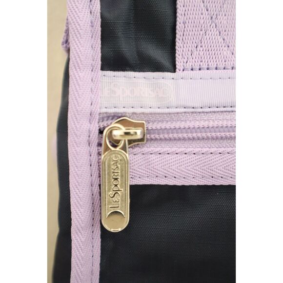 LeSportsac 1636 Women's Navy Blue/Lavender Top Mini North/South Tote Bag - Picture 8 of 13